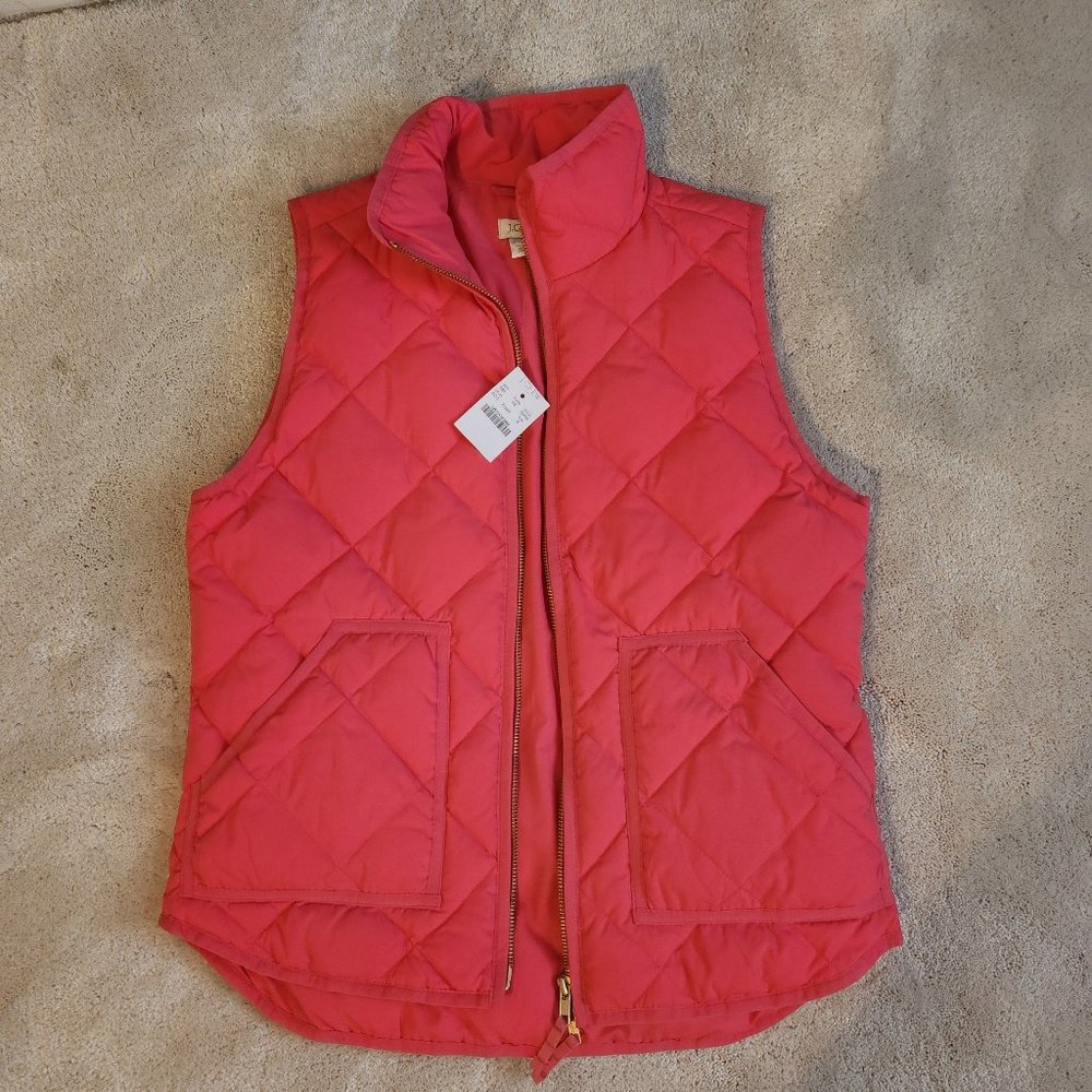 J Crew quilted down puffer vest Hot Pink S Style 92465 - Picture 2 of 8
